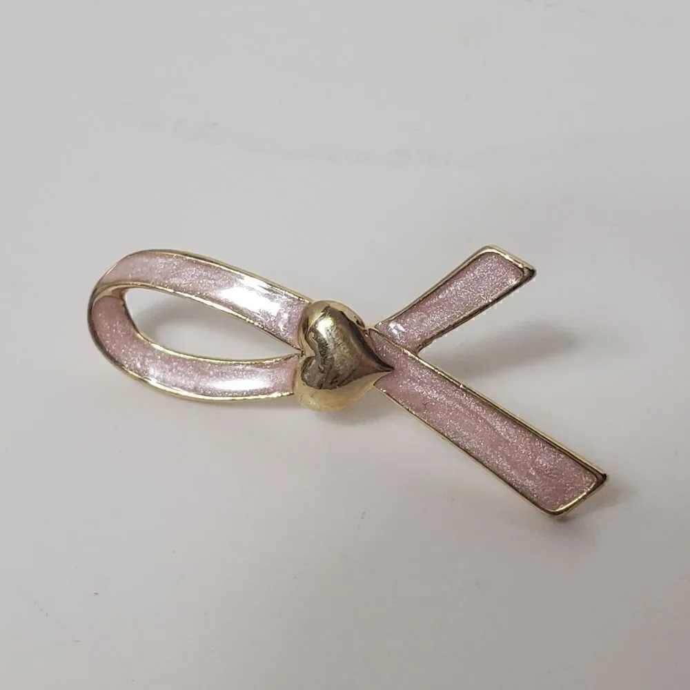 VINTAGE AVON Pink Enameled Breast Cancer Awareness Pin